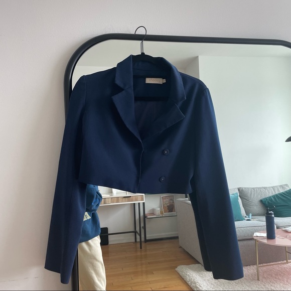 CHOOSY XS navy blazer cropped button blue - Picture 4 of 4